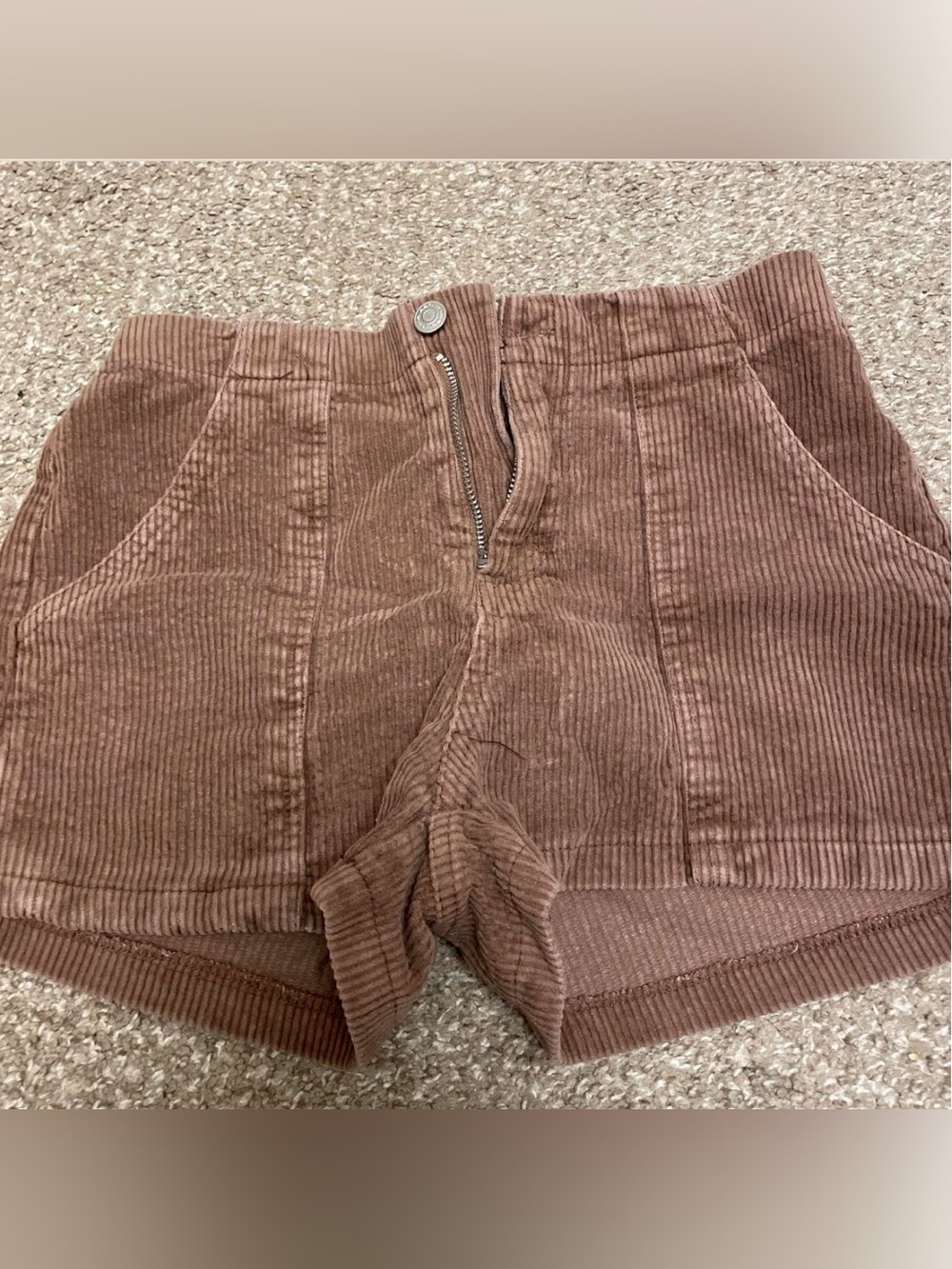 RSQ High-Waist Corduroy Shorts in Brown